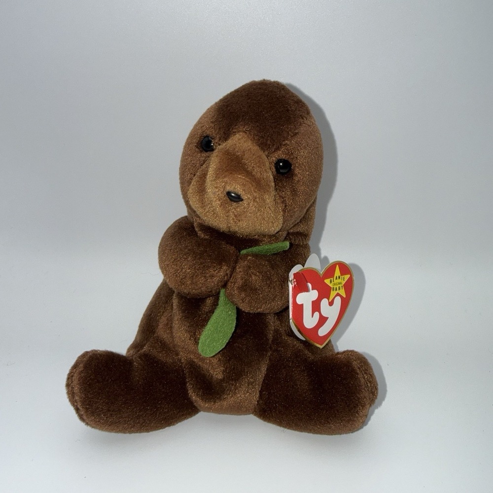 TY Beanie Baby Seaweed The Otter Style #4080 With Tag 1995/1996 PVC Retired - Picture 1 of 8